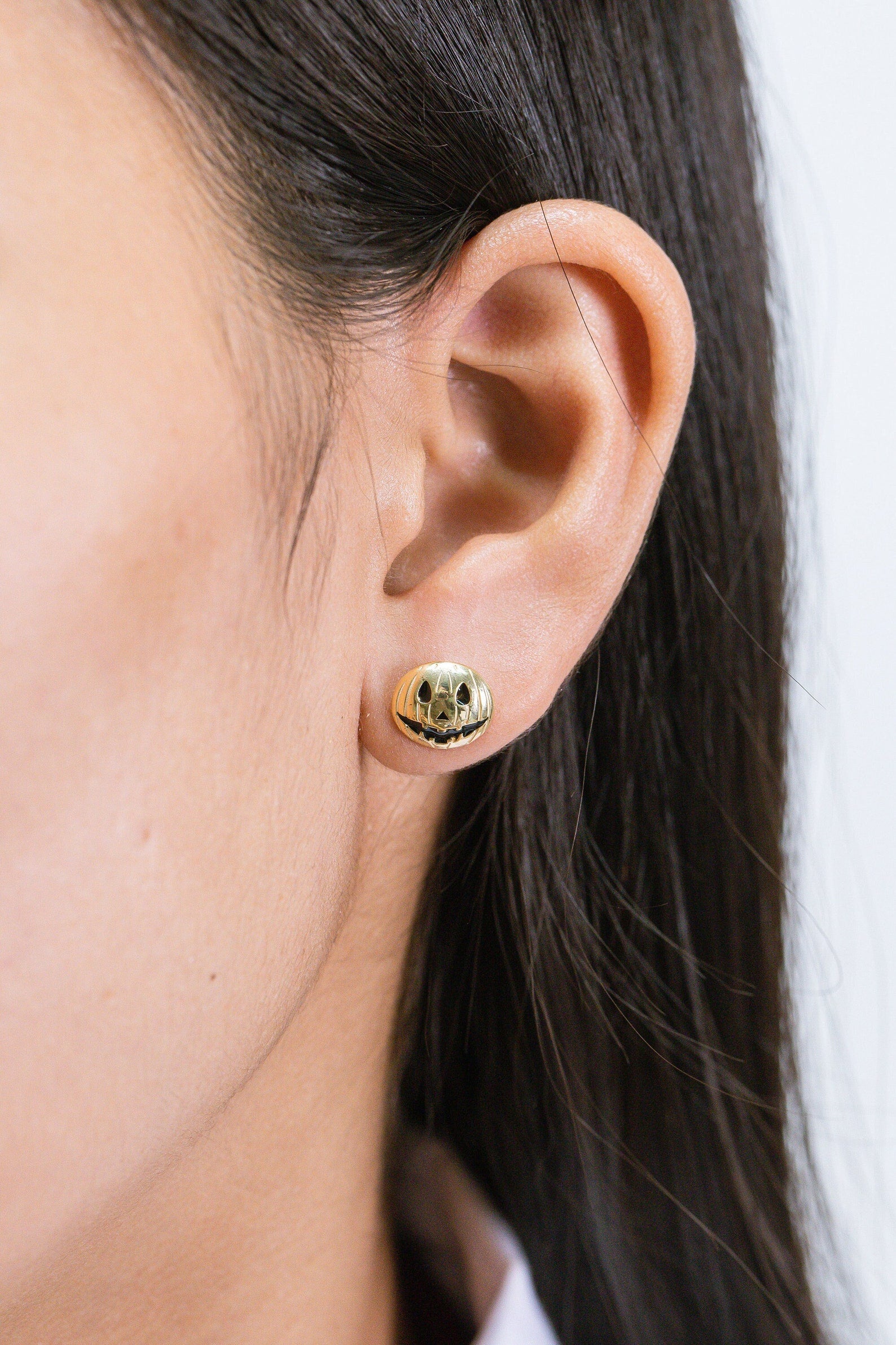 Grinning Face Halloween Stud Earrings, Cute Emoji Halloween Stud Earrings, Ghost Earrings, Pumpkin Studs Earring